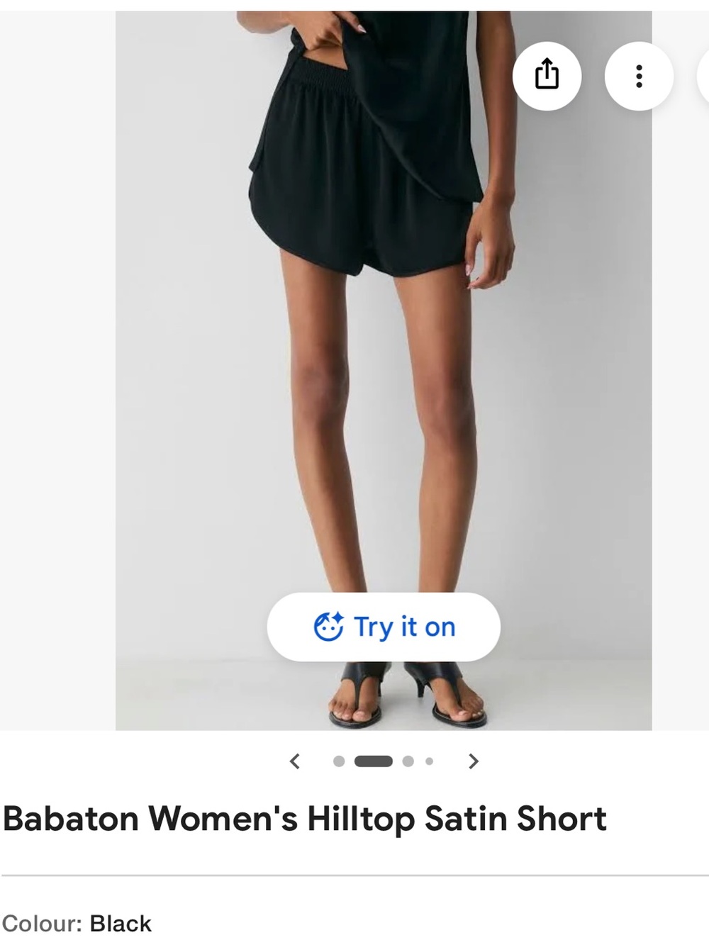 Babaton Hilltop Satin Short Black High Waist Shorts Size Medium